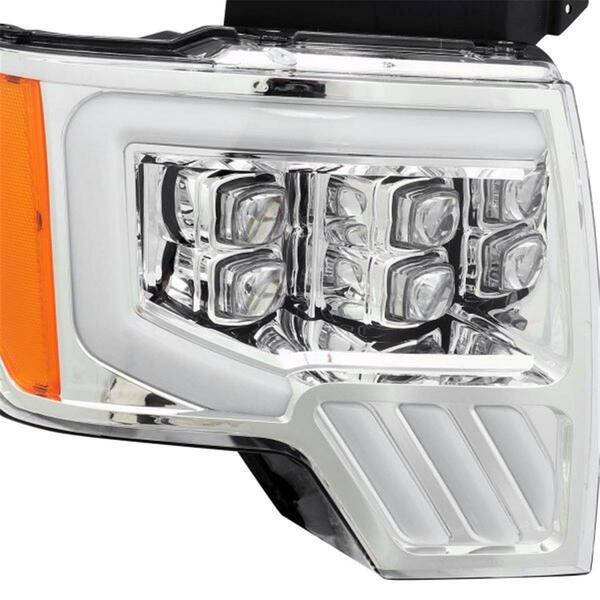 Alpharex Usa Chrome Nova-Series LED Projector Headlights for 2009-2014 Ford F150 ALR880191